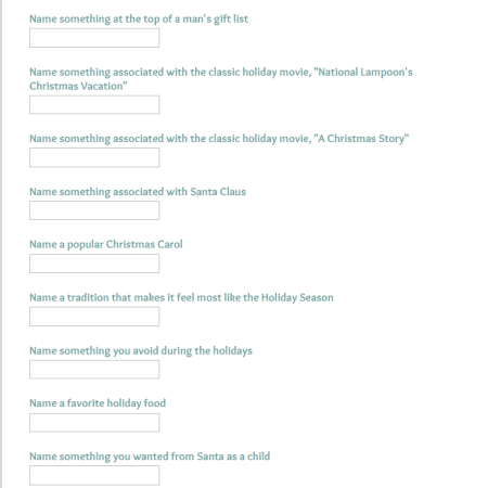 Holiday Family Feud Survey - FILL ME OUT!